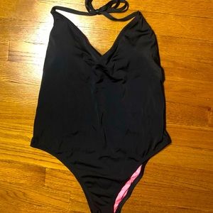 PINK One Piece Black Bathing Suit Size Large